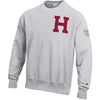 7455-Harvard Champion Reverse Weave Crewneck With Embroidered Left Chest Block H and Sleeve Shield logo