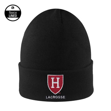 Harvard Lacrosse Winter Knit Hat With Fleece Lining
