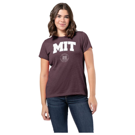 7634-Womens MIT League Intramural Tee with Seal Design_Maroon.jpg