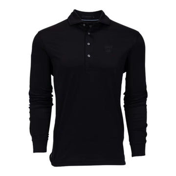 Harvard Greyson Blackout Veritas Shield Omaha Long Sleeve Polo