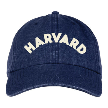 Harvard Open Edge Scratched Canvas Hat