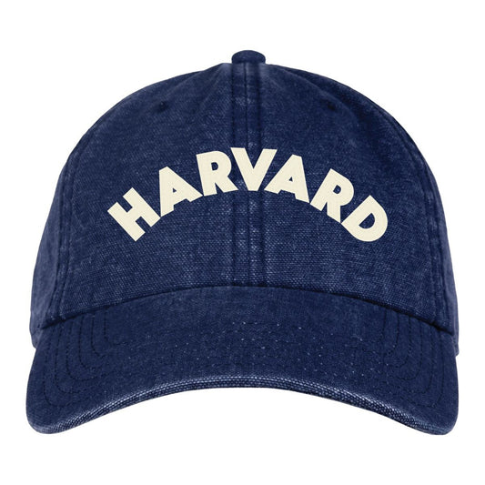 Harvard Open Edge Scratched Canvas Hat
