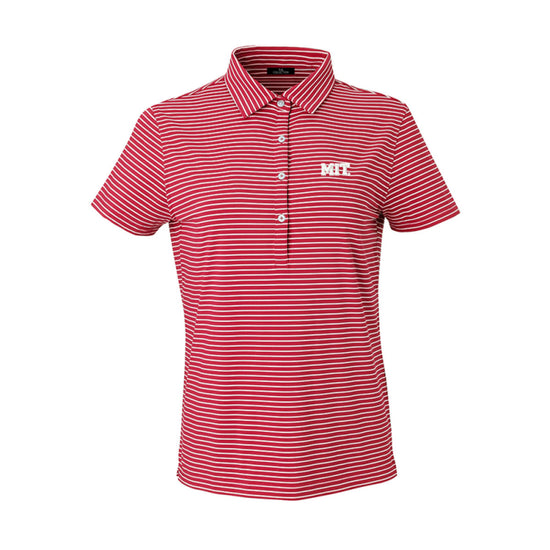 8238-MIT Women's Ecotec Carmel Stripe Polo_Maroon White.jpg