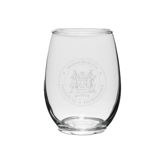 Mit Glass MIT Seal Engraved Crystal Set of 2 Stemless Wine Glass – The COOP