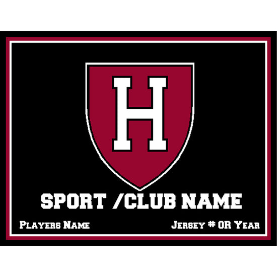 8594-Harvard Custom Made Personalized Blanket_Harvard Athletic Shield_Black_01.jpg