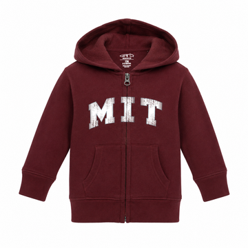MIT Maroon Toddler Full Zip Hoodie