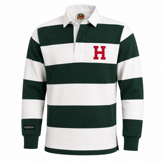 Harvard Barbarian Striped Embroidered Rugby Shirt
