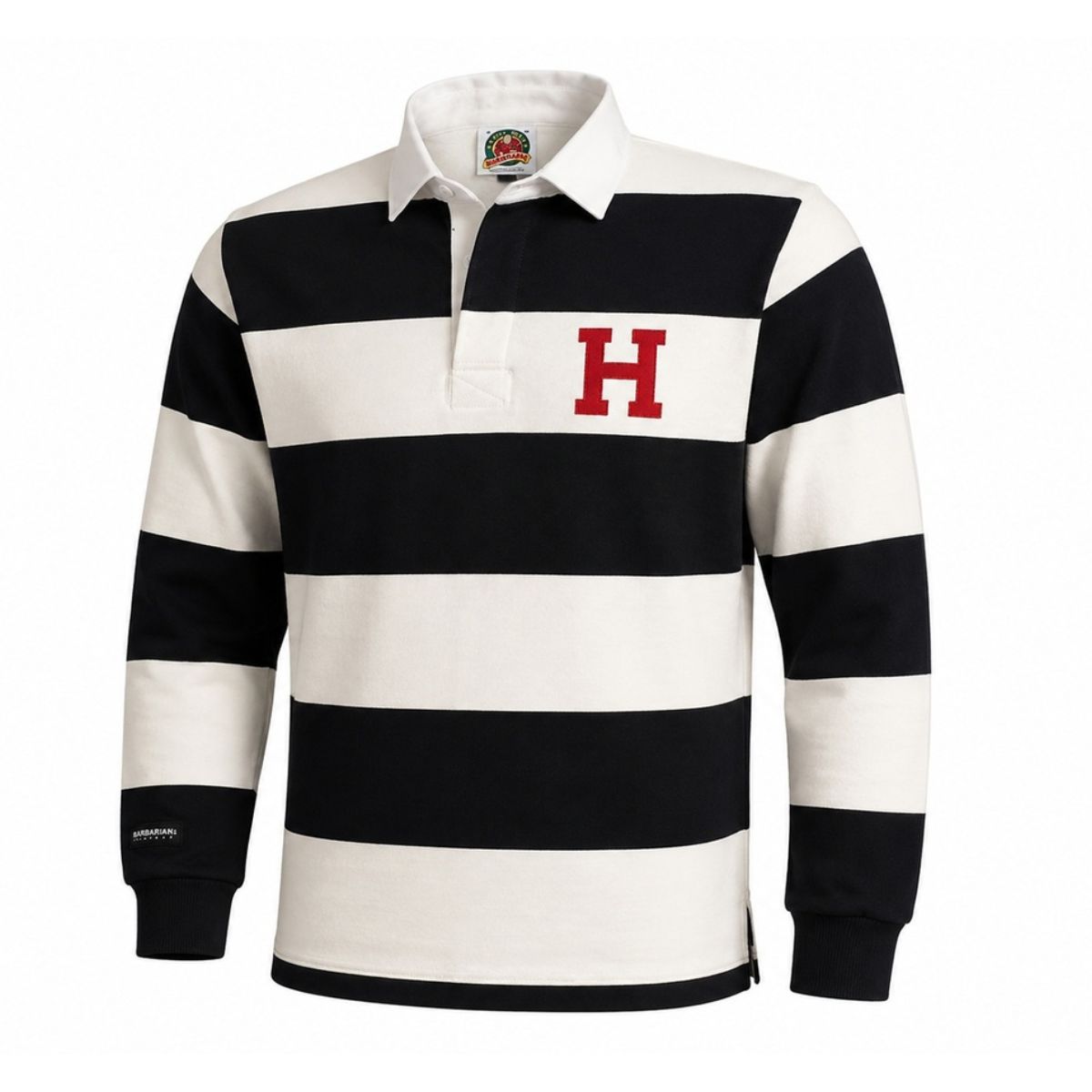Harvard Barbarian Striped Embroidered Rugby Shirt – The COOP