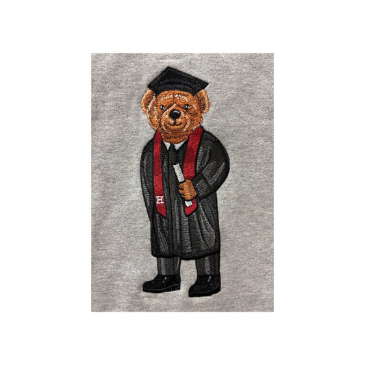 Harvard Crew Dog Embroidered Graduation Bear Hoodie
