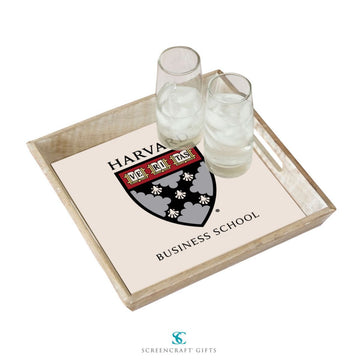 Harvard Screencraft Tileworks Harvard Business School Wood Serving Tray