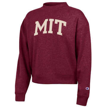MIT Champion Women's Felt Applique and Embroidered Triumph Crew