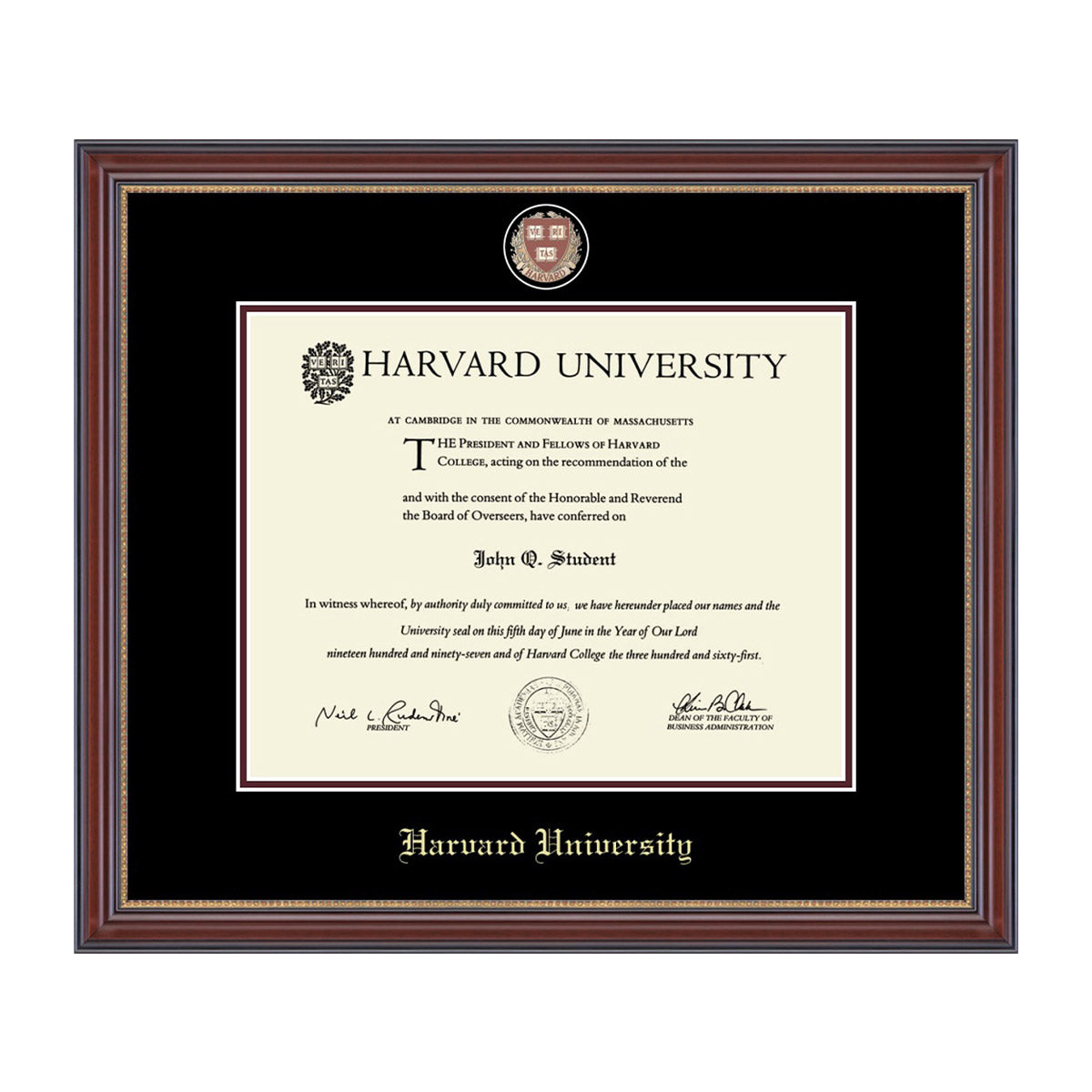 Harvard Masterpiece Medallion Diploma Frame in Kensington Gold