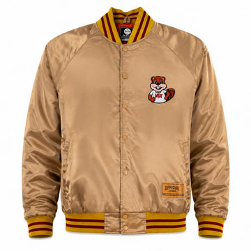 MIT Official League Tim the Beaver Embroidered Satin Jacket
